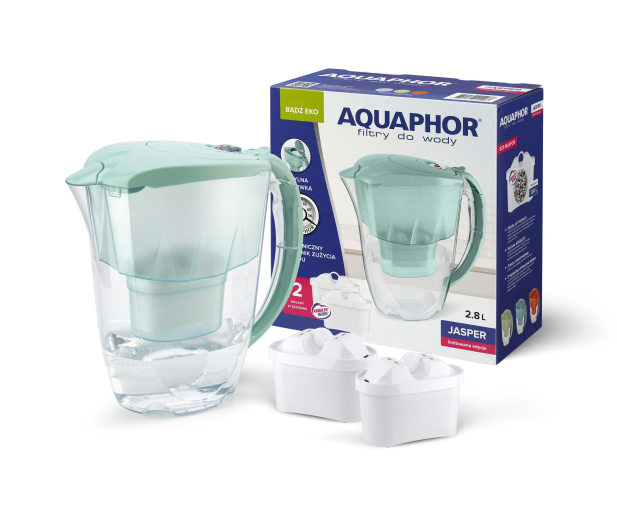 AQUAPHOR Dzbanek filtrujący Jasper 2,8l (miętowy) + 2 wkłady B25 Maxfor  - 1286038 - zdjęcie 2
